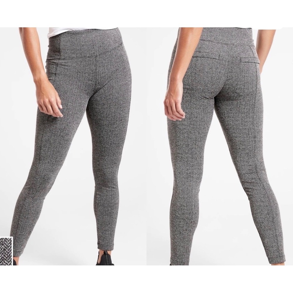 Athleta Herringbone‎ Ponte Knit Pants Medium Career Commuter Stretch